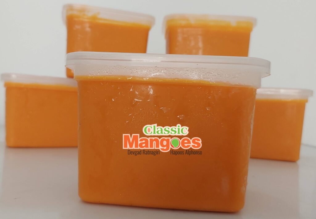 Kesar Aam Ras Pulp Frozen 1.1 kg | Devgad Ratnagiri Hapoos Alphonso Mangoes